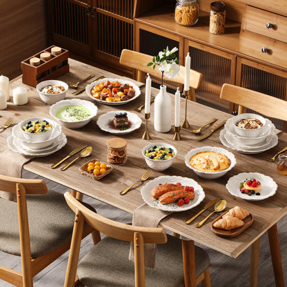 16/32 Piece Dinner Sets with 4 PCS Dinner Plate/Dessert/Cereal Bowl/Soup
