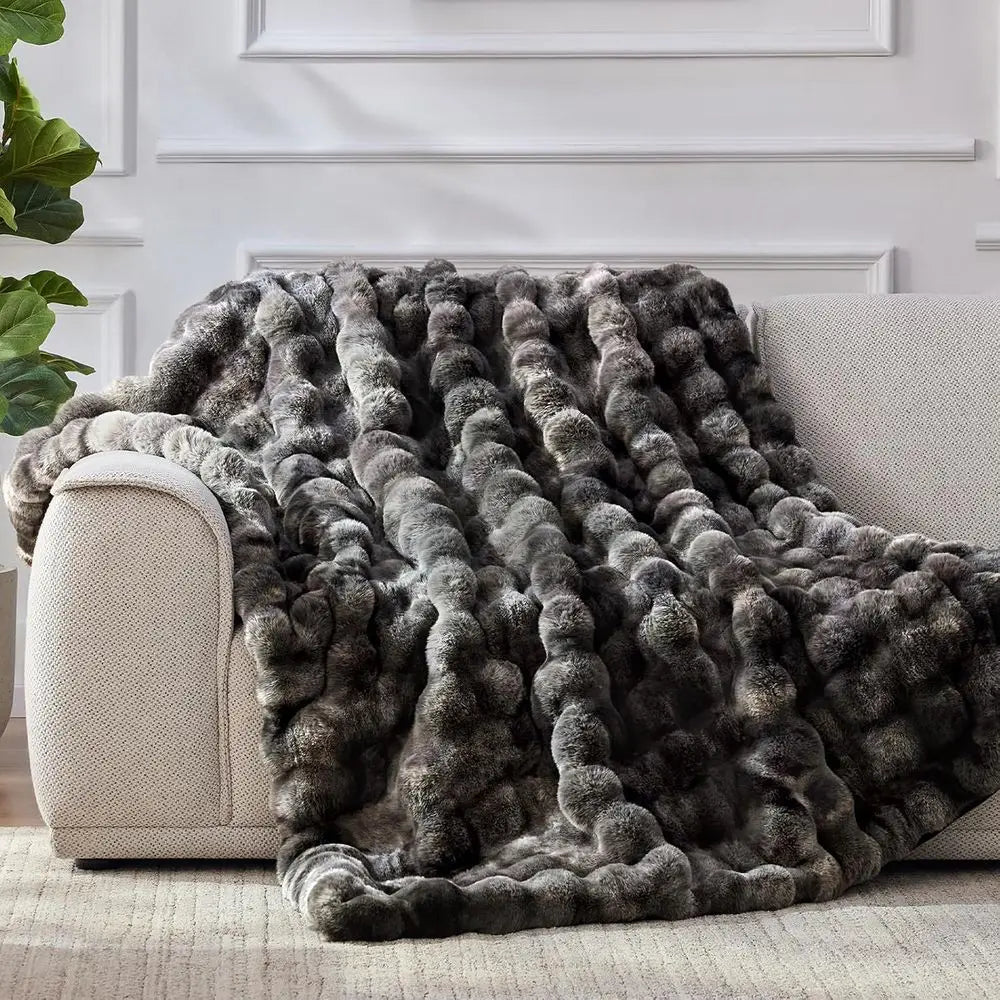 Throw Blanket, Plush Warm and Thick Blanket, Tie-dye Grey, 50''*60''