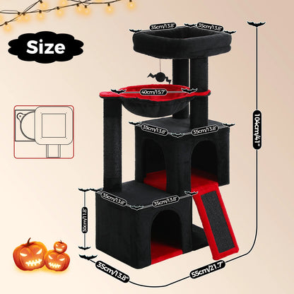 Large Cat Tree for Indoor Cats, Multi-Level Tower with Spacious Condos, Sisal Scratching Pad