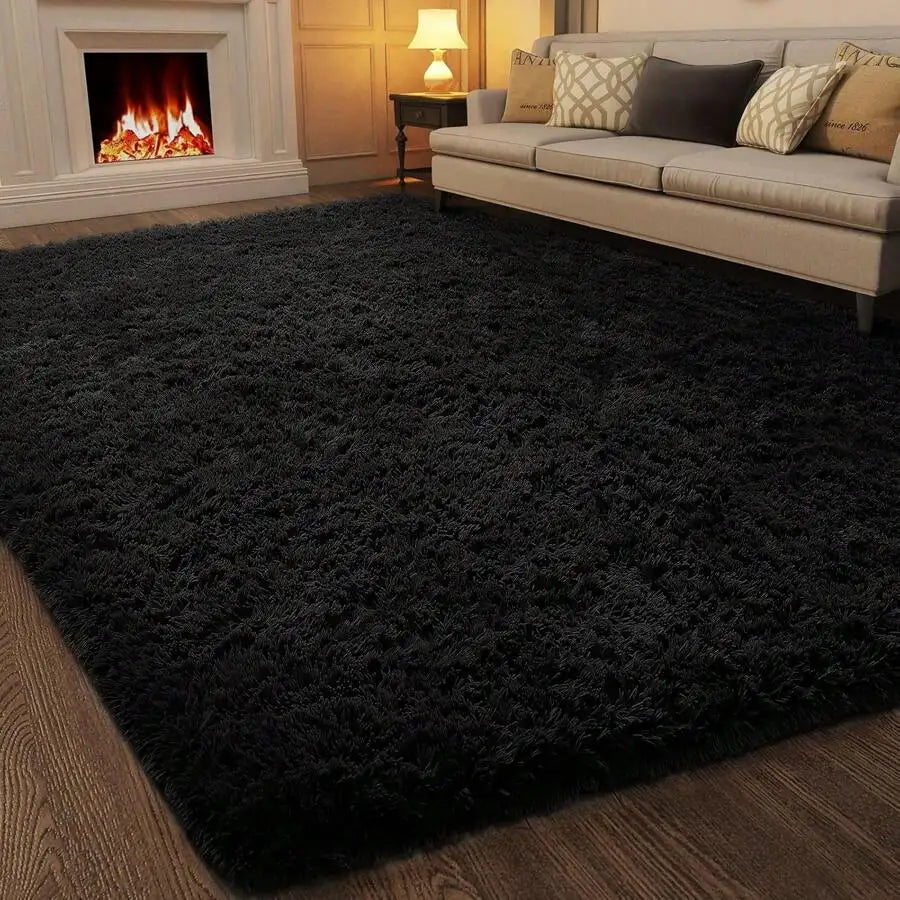Soft Shag Rugs For Bedroom, Living Room, Luxury Modern Plush Carpet, Non-Slip