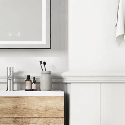 Bathroom Vanity Sink with Wood Cabinet and Washbasin