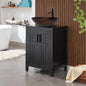 Black 24" Bathroom Vanity with Sink Combo, Grooved, Customized