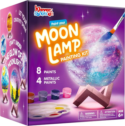 DIY 3D Moon Night Light For Kids, Paint Your Own Moon Lamp Kit