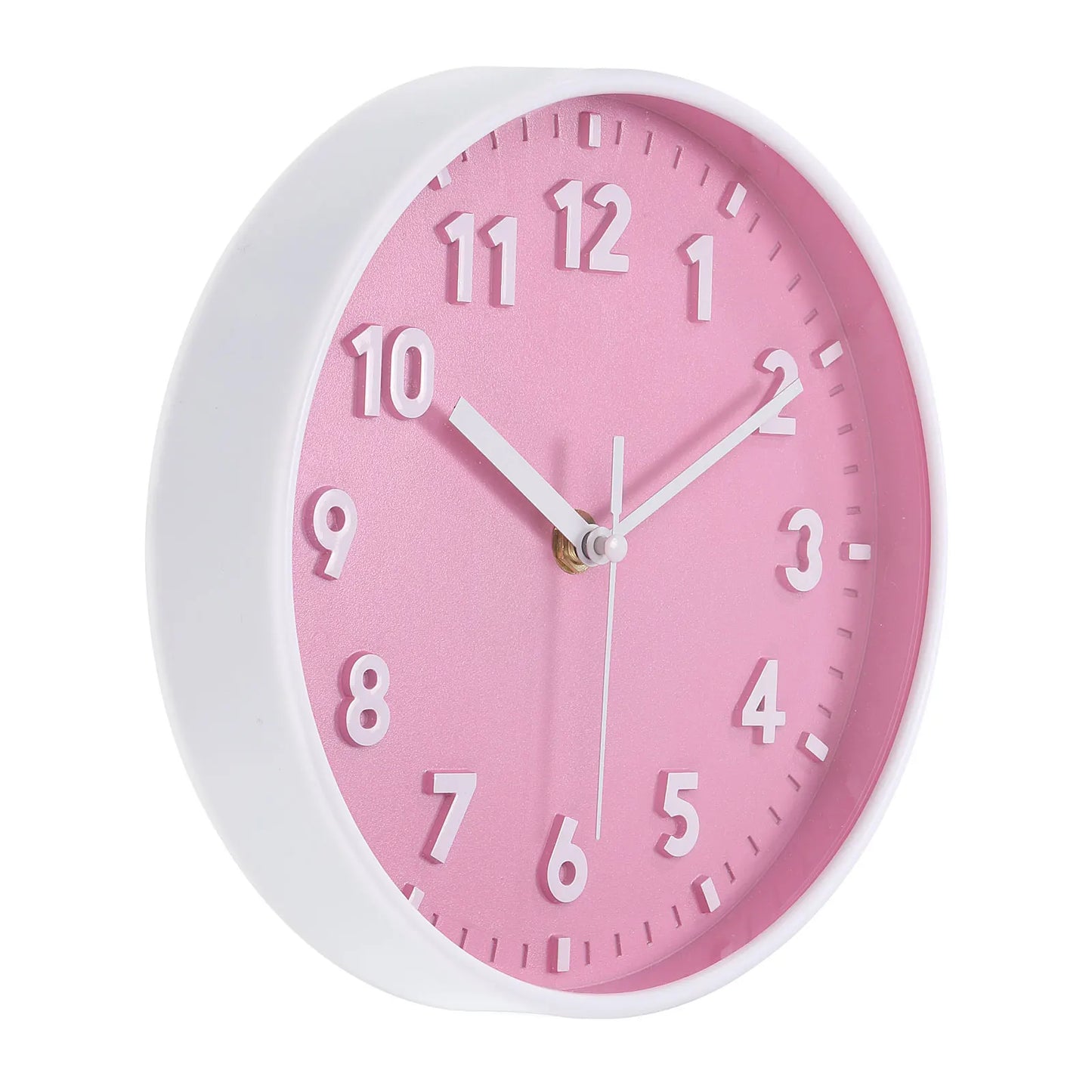 8 Inch 3D Quartz Wall Clock , Battery Operated Silent Non-Ticking