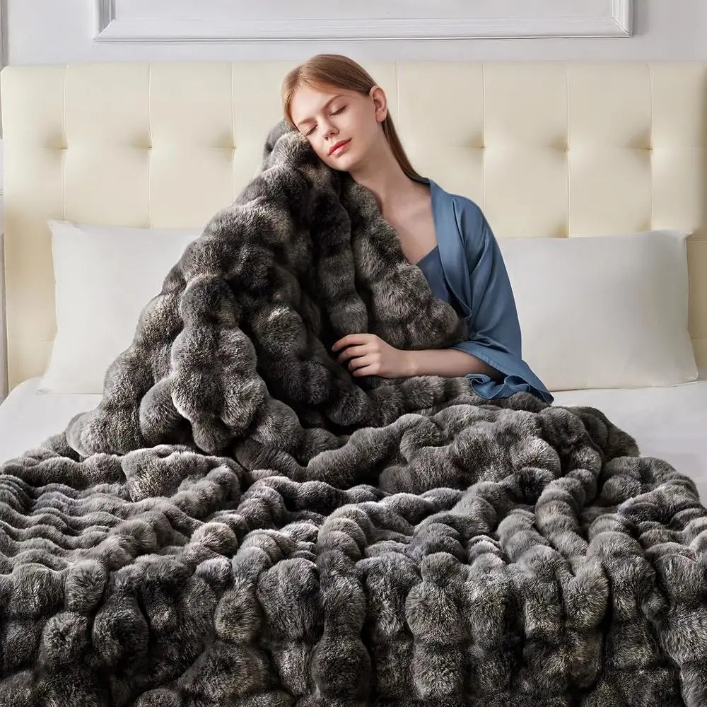 Throw Blanket, Plush Warm and Thick Blanket, Tie-dye Grey, 50''*60''