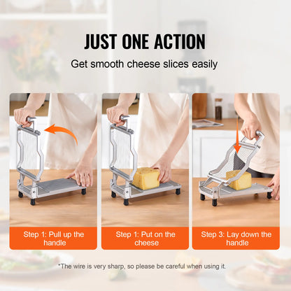 Commercial Cheese Cutter with Wire 0.39" & 0.78" Aluminum Alloy