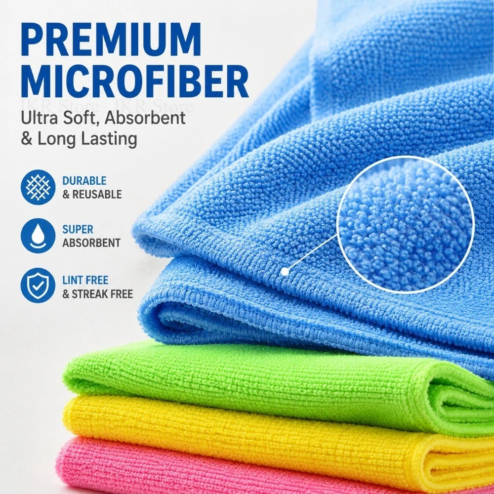 Microfiber Cleaning Cloths, Absorbent, Reusable