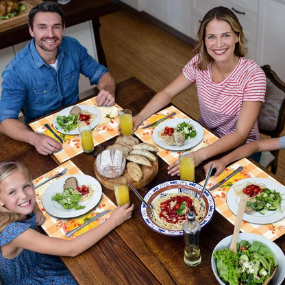 Set of 4 12x18 Inch Autumn Pumpkin Pattern Table Mats