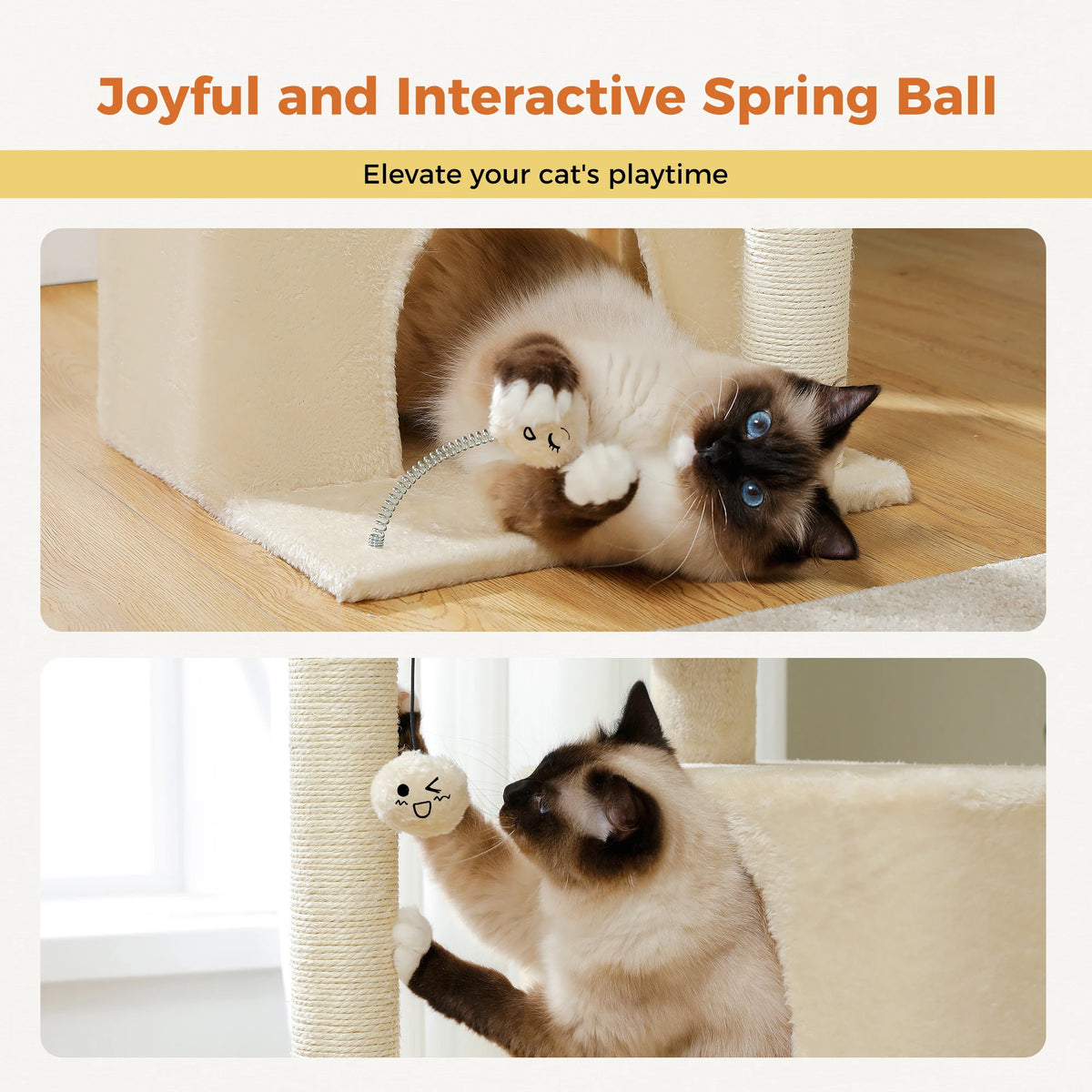 Large Cat Tree for Indoor Cats, Multi-Level Tower with Spacious Condos, Sisal Scratching Pad