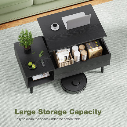 Lift Top Coffee Tables For Living Room, 39.37"x19.7" Wood, Adjustable Storage Shelf, Easy Lift Or Lower