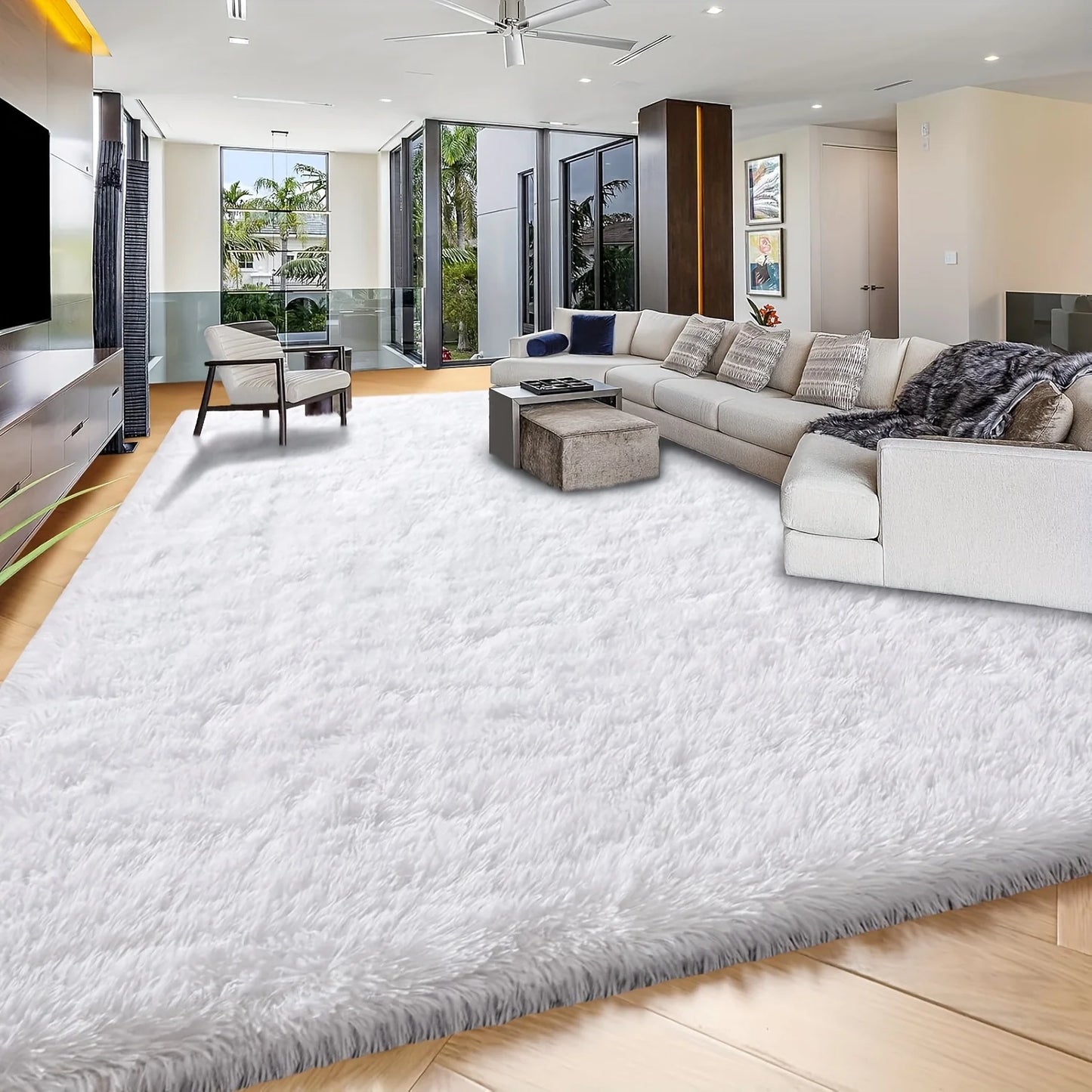 1pc Super Large Luxury, Modern, Machine Washable 8X10 Feet Area Rug for Living Room, Bedroom