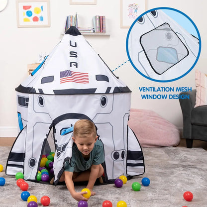 Spaceship Pop up Play Tent for Kids, Indoor Outdoor Playhouse