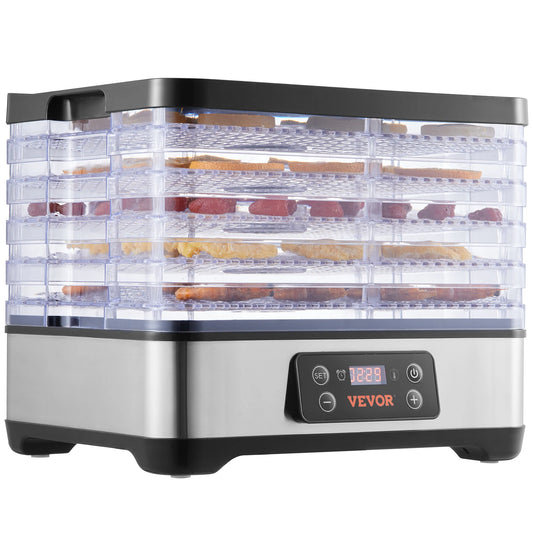 5 Tray Food Dehydrator Machine, 300W Stainless Steel Electric Food Dryer w/ Digital Adjustable Timer & Temperature
