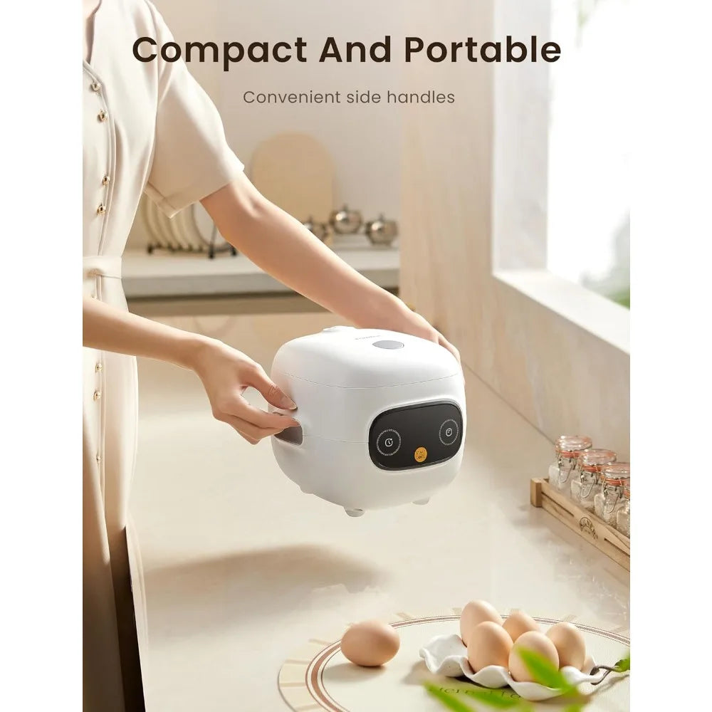 Compact Mini Rice Cooker, 4 Cup, Portable Nonstick with 24H Delay Timer
