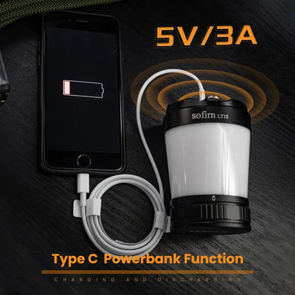 Camping Light, USB C 21700 Rechargeable Lantern