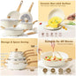 Ceramic Nonstick 14 Piece Induction Cookware Sets, Pots and Pans Set