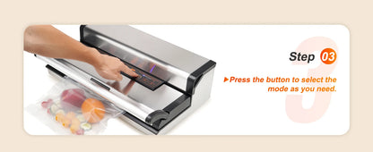 Commercial Vacuum Sealer Machine, Multifunction Automatic Food Packaging with Bag Roll Storage, Cutter for Home Kitchen