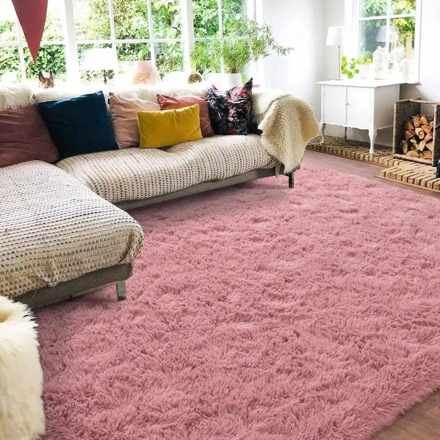 Soft Shag Rugs For Bedroom, Living Room, Luxury Modern Plush Carpet, Non-Slip