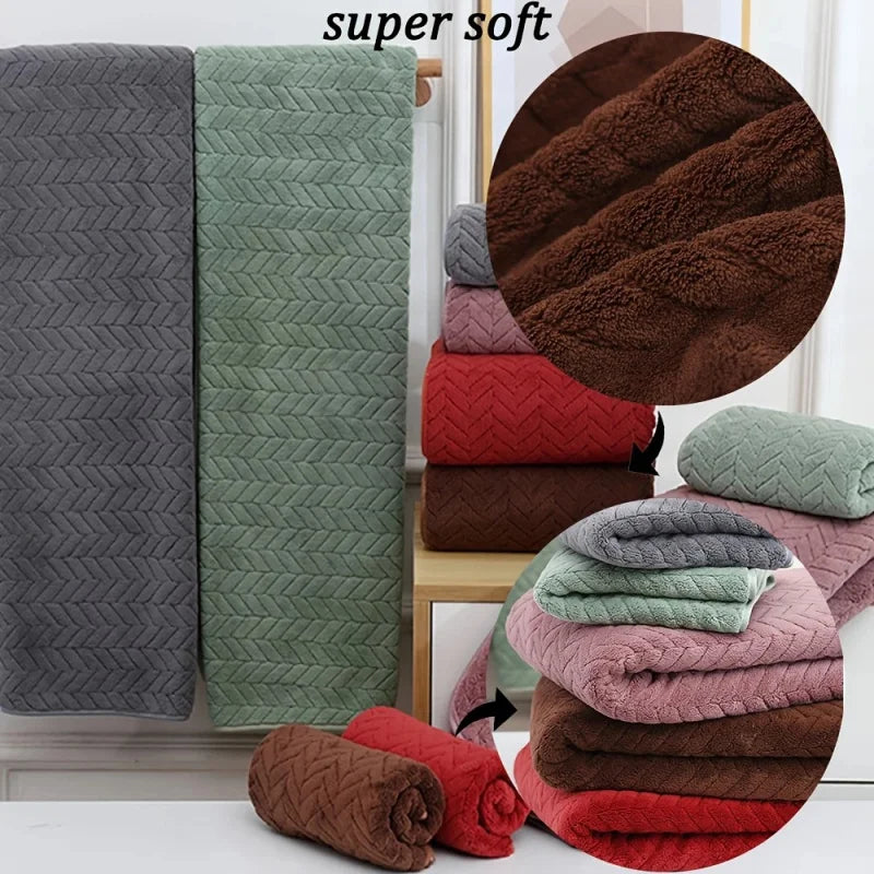 High Quality Thick Coral Velvet Bath Towels, Soft and Absorbent, Sports Beach Towels