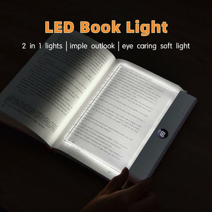 Book Light, LED,  Rechargeable, 3 Colors & Timer, Dimmable Panel