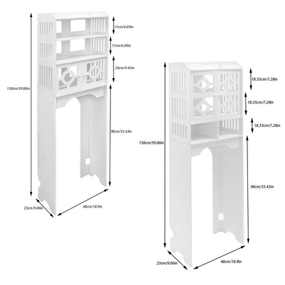 Bathroom Floor Cabinet, 4 Tier Over The Toilet Storage