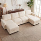 Modular Sectional Sofa Set with 2 Ottomans, U Shaped Convertible Couch with Storage
