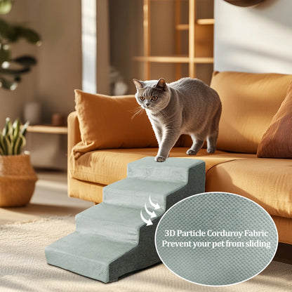 3/4 Step Dog Stairs with Washable Cover, Non-Slip