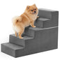 3-5 Step Right Angled Foam Dog Stairs Ramp for Small Dogs, Indoor Non-Slip Pet Ladder