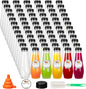 80 Pack 12oz Clear Plastic Juice Bottles with Caps, Reusable Beverage Containers for Juicing, Milkshakes, Tea, and More