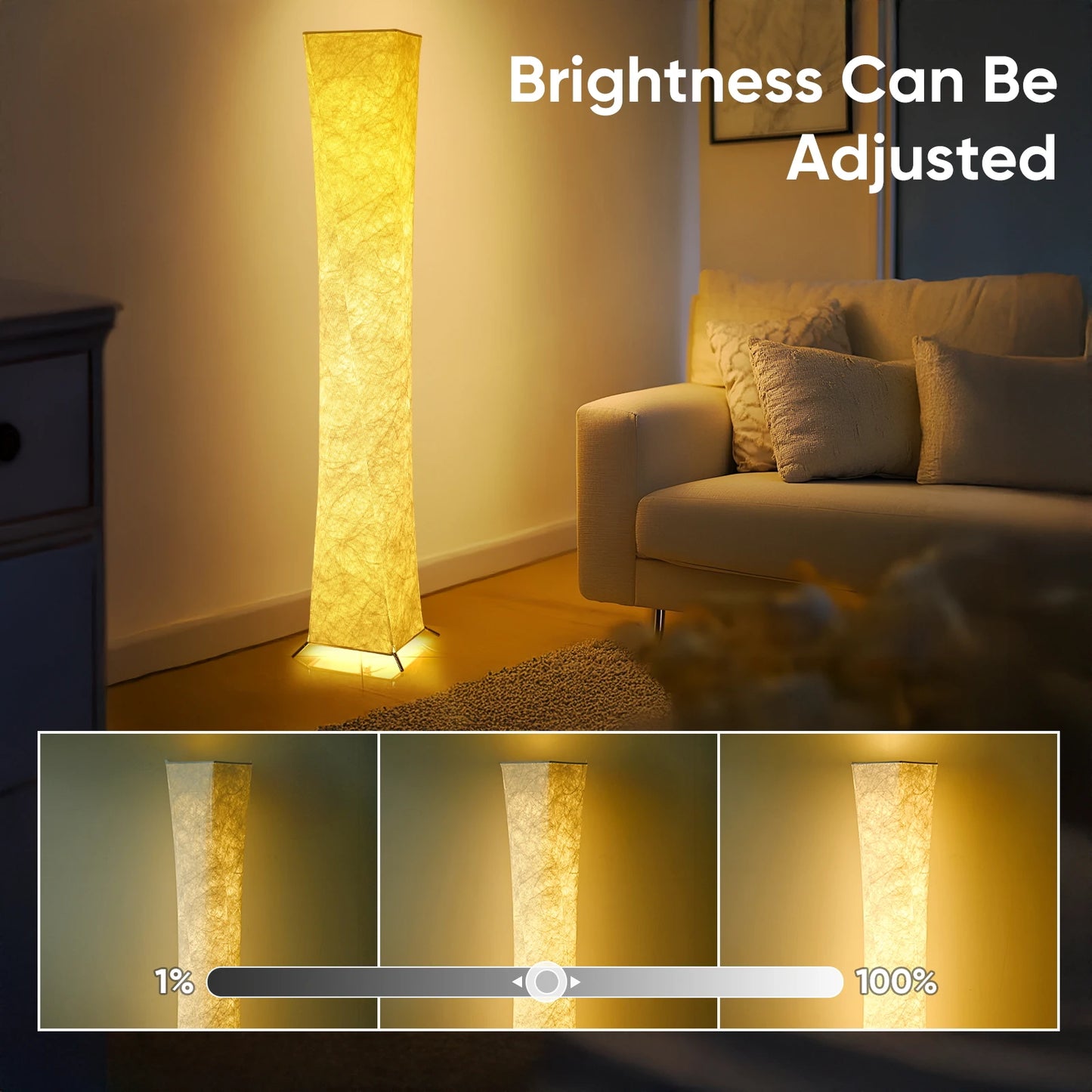 52" Simple Design Light 3000K LED with Tyvek Fabric Shade