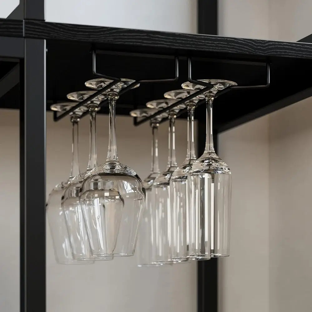 Bakers Rack with 2 Storage Cabinets and Power Outlet, Microwave Stand , Coffee Bar Cabinet