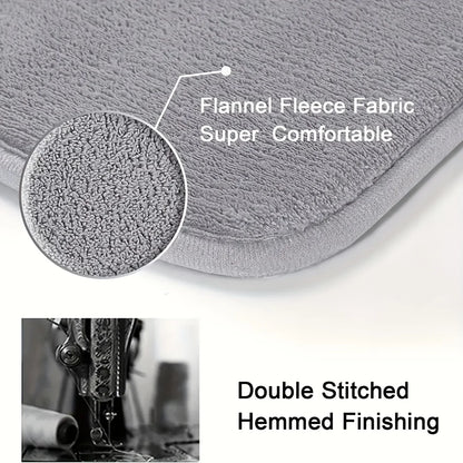 Long, non-slip, printed plush mat—suitable for kitchens, dining areas