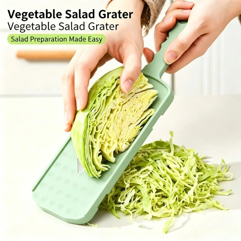 Cabbage Slicer and Shredder| Durable Stainless Steel Kitchen Utensils for Salad Preparation| Ergonomic Handle for Efficient Vegetable Shredding and Slicing| Very Suitable for Cabbage, Cucumber, and Carrots| Includes Storage C