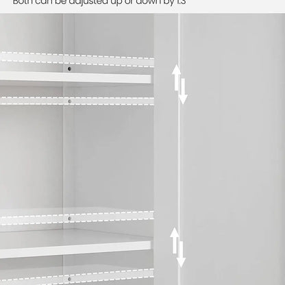 Bathroom Floor Storage Cabinet, With 2 Adjustable Shelves, 11.8 X 2