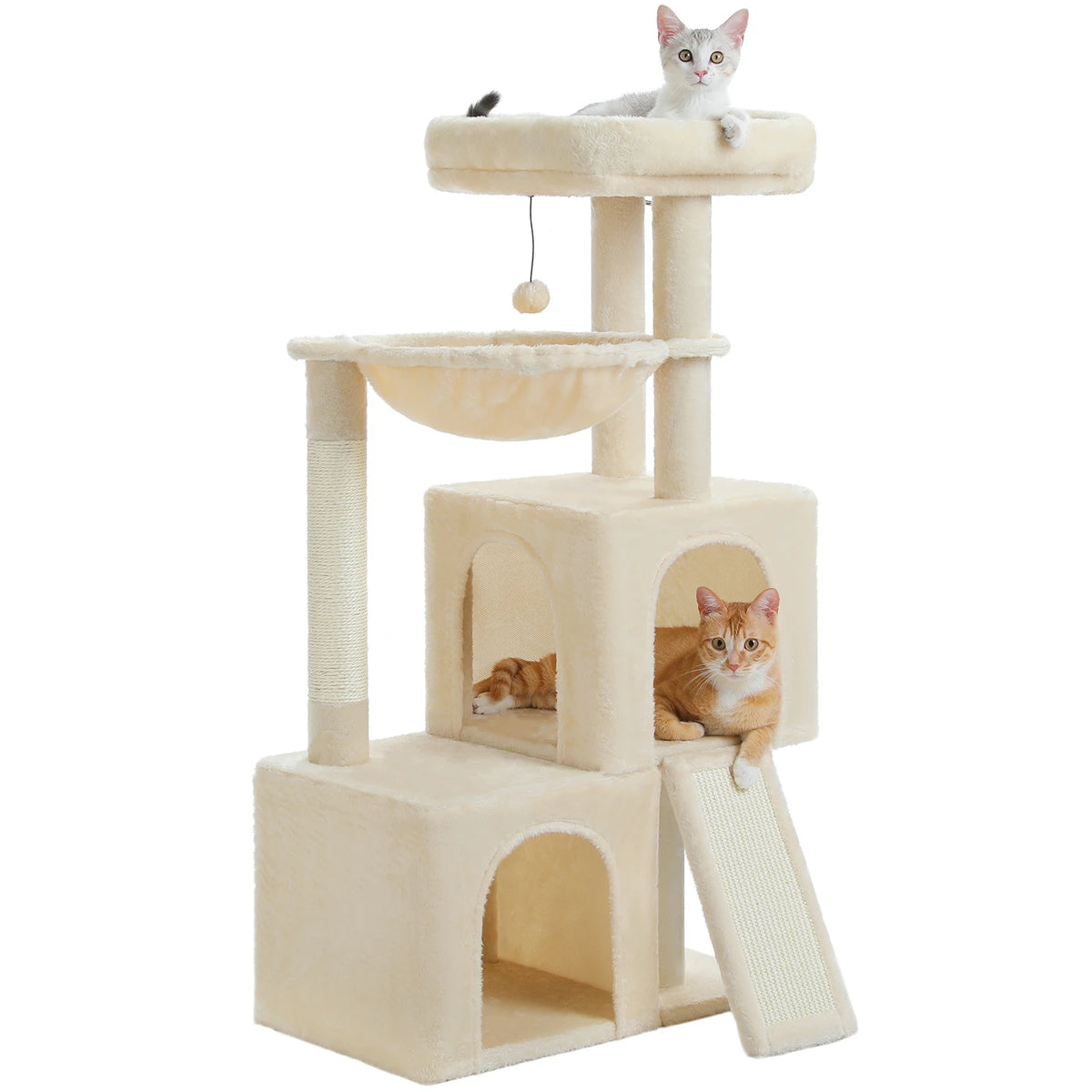 Large Cat Tree for Indoor Cats, Multi-Level Tower with Spacious Condos, Sisal Scratching Pad