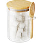 Glass Container, 15oz Airtight Canister with Bamboo Lid and Spoon, for Coffee Beans, Spices