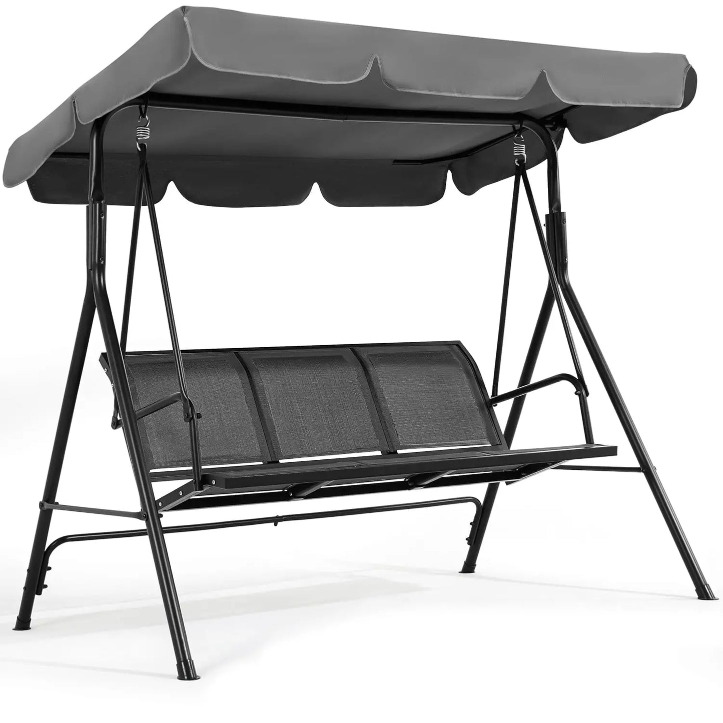 Outdoor 3-Seat Porch Swing for Adults, & Adjustable Canopy