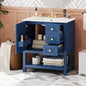 Bathroom Vanity Cabinet Combo, 30 Inch with Ceramic Sink, Soft-Close Doors, Solid Wood Frame, Waterproof for Small Bathroom Storage