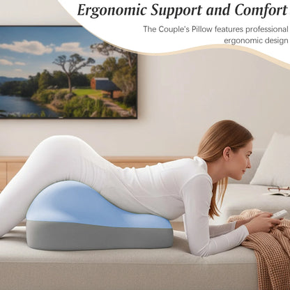 Multi-Functional Ergonomic Wedge Bed Pillow for Support , Memory Foam Positioning Cushion for Back Neck & Waist Pain Relief