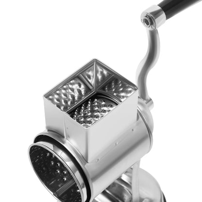 Rotary Grater, Stainless Steel Slicer with 5 Blades & Suction Cup Base