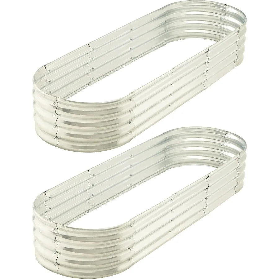 6 ft x 2 ft Raised Garden Bed, Metal Elevated Planter for Vegetable Flower Herb 2pk