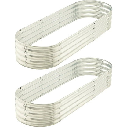 6 ft x 2 ft Raised Garden Bed, Metal Elevated Planter for Vegetable Flower Herb 2pk