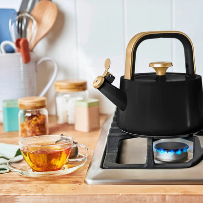 Beautiful 1.8L Ceramic Non-Stick Stovetop Tea Kettle, Sage Green by Drew Barrymore