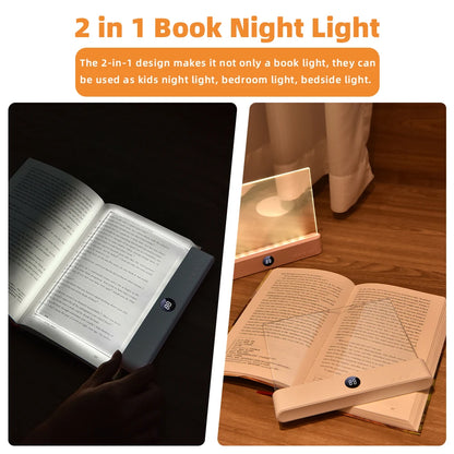 Book Light, LED,  Rechargeable, 3 Colors & Timer, Dimmable Panel
