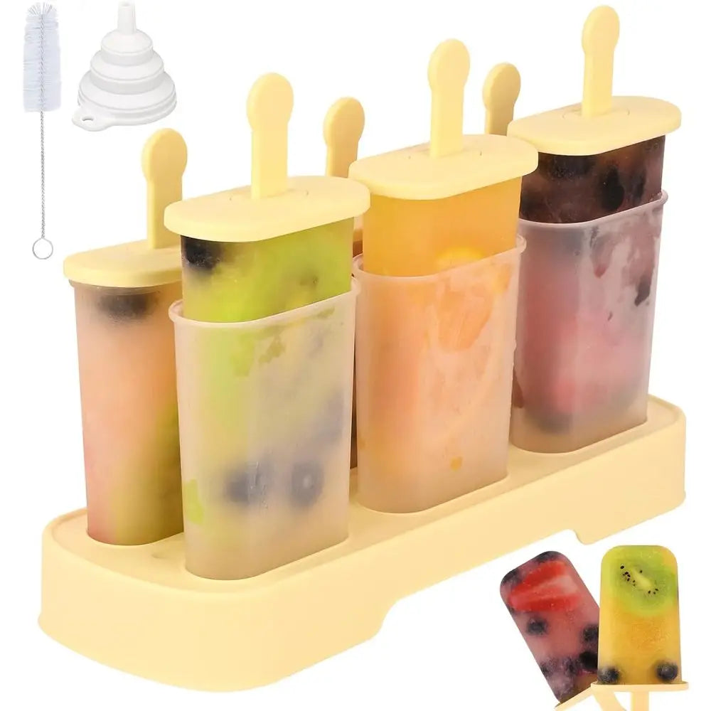 6 PCS Ice Mold, Homemade Ice Cream Mold with Sticks