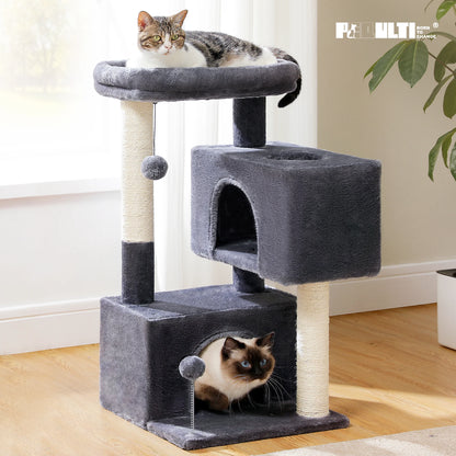 Large Cat Tree for Indoor Cats, Multi-Level Tower with Spacious Condos, Sisal Scratching Pad