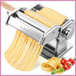 3-in-1 Pasta Machine: 9 Thickness Settings, Dough Rollers & 2 Cutters, Stainless Steel, Durable & Easy Clean