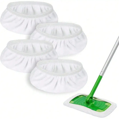 Reusable Microfiber Mop Refill Pads, 4 Pack Washable Strong Absorption For Dry And Wet Mopping, Fits 10-12 Inch Sweeper Mops