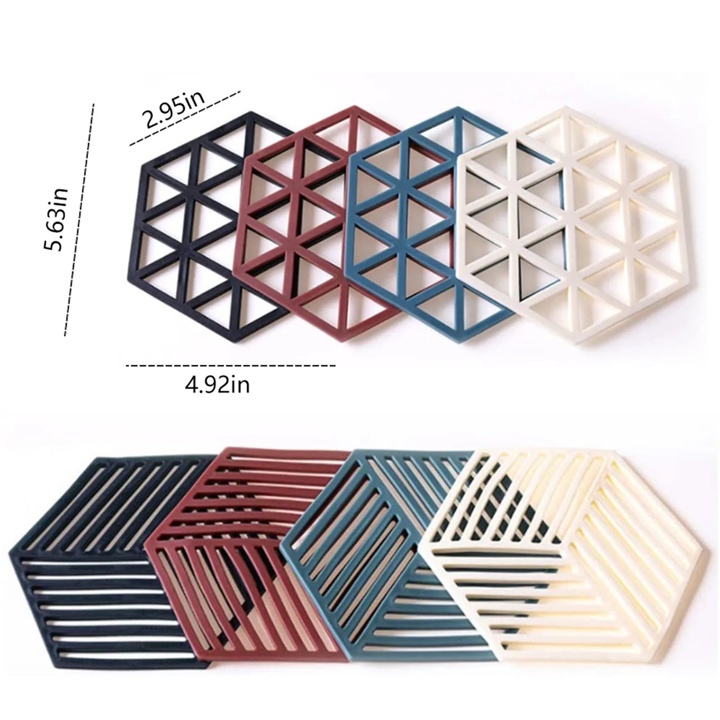 Silicone Trivet Mats, Hexagon Heat Resistant Kitchen Counter Mat