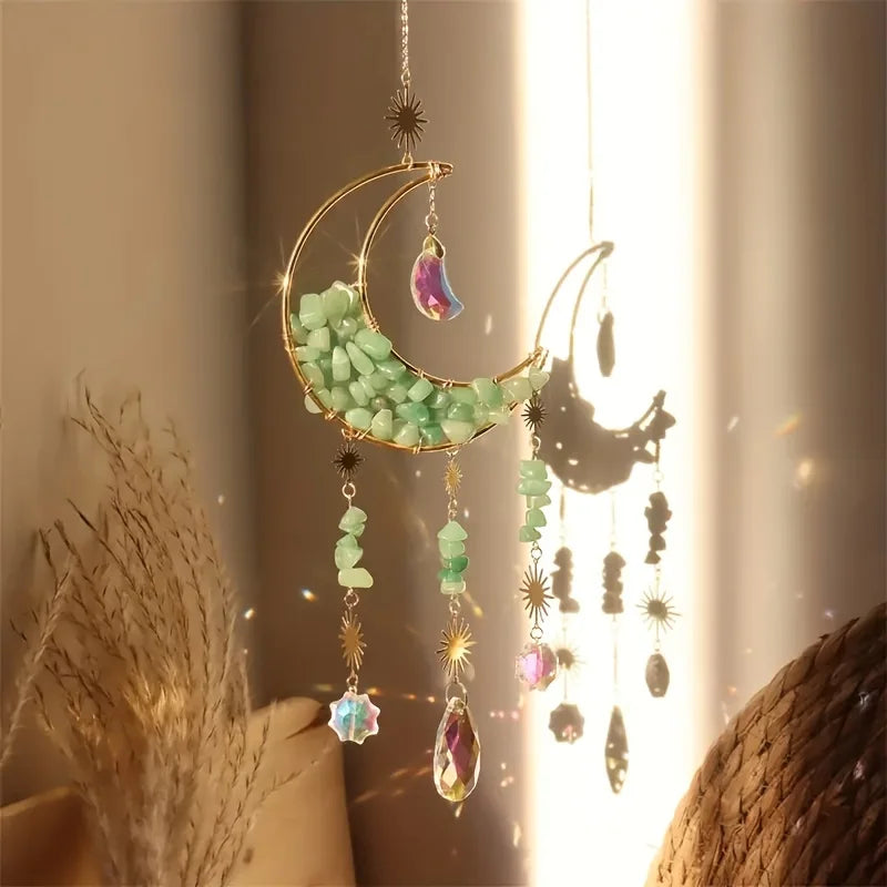 1pc Amethyst Moon Crystal Prism Daylight Catcher